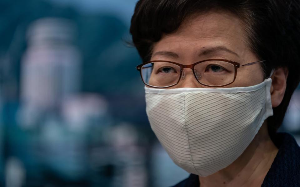 Carrie Lam, Hong Kong chief executive, calls off the elections due in September for the city's parliament, citing the coronavirus outbreak  - Anthony Kwan/Getty Images 