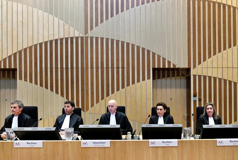 FILE PHOTO: Judges attend the criminal trial against four suspects in the July 2014 downing of Malaysia Airlines flight MH17