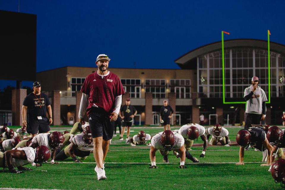 Texas State football coach G.J. Kinne will make his Bobcats debut on Saturday at Baylor. The 34-year old coach is the second-youngest FBS head coach in the country, and led Incarnate Word University to the FCS national semifinals last year.