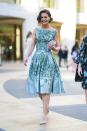 <p> For an American Ballet Theater event in 2018, Holmes chose a beaded floral dress by BFF and&#xA0;designer Zac Posen. The flared skirt suited her statuesque frame and a boatneck fit highlighted her shoulders. I have to say: blue looks amazing on her. </p>