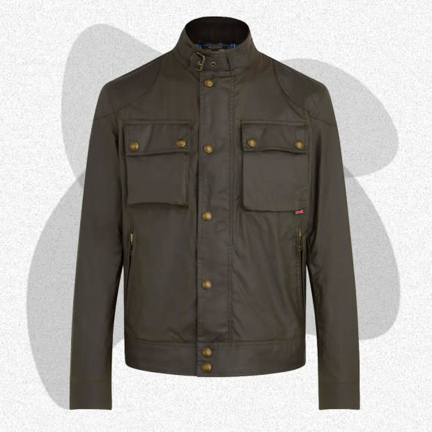 <p>Courtesy of Belstaff</p><p>No list of waxed jackets would be complete without Belstaff, a British label known for making durable jackets designed to keep wearers comfortable while motorcycling in England’s famously <em>pleasant</em> weather. The Racemaster is a streamlined version of the <a href="https://go.skimresources.com?id=106246X1712071&xs=1&xcust=mj-waxedcanvasjackets-jzavaleta-080423-update&url=https%3A%2F%2Fwww.belstaff.com%2Fus%2Fmen%2Fwaxed-jackets%2Ftrialmaster-jacket-1-black%3F" rel="noopener" target="_blank" data-ylk="slk:Trailmaster;elm:context_link;itc:0;sec:content-canvas" class="link ">Trailmaster</a>, featuring two chest pockets, zippered hand pockets, and an adjustable funnel neck that provides warmth. The cropped cut is comfortable for motorcycle rides, but it looks great on non-bikers, too.</p><p>[$495; <a href="https://go.skimresources.com?id=106246X1712071&xs=1&xcust=mj-waxedcanvasjackets-jzavaleta-080423-update&url=https%3A%2F%2Fwww.belstaff.com%2Fus%2Fmen%2Fwaxed-jackets%2Fracemaster-jacket-faded-olive" rel="noopener" target="_blank" data-ylk="slk:belstaff.com;elm:context_link;itc:0;sec:content-canvas" class="link ">belstaff.com</a>]</p>