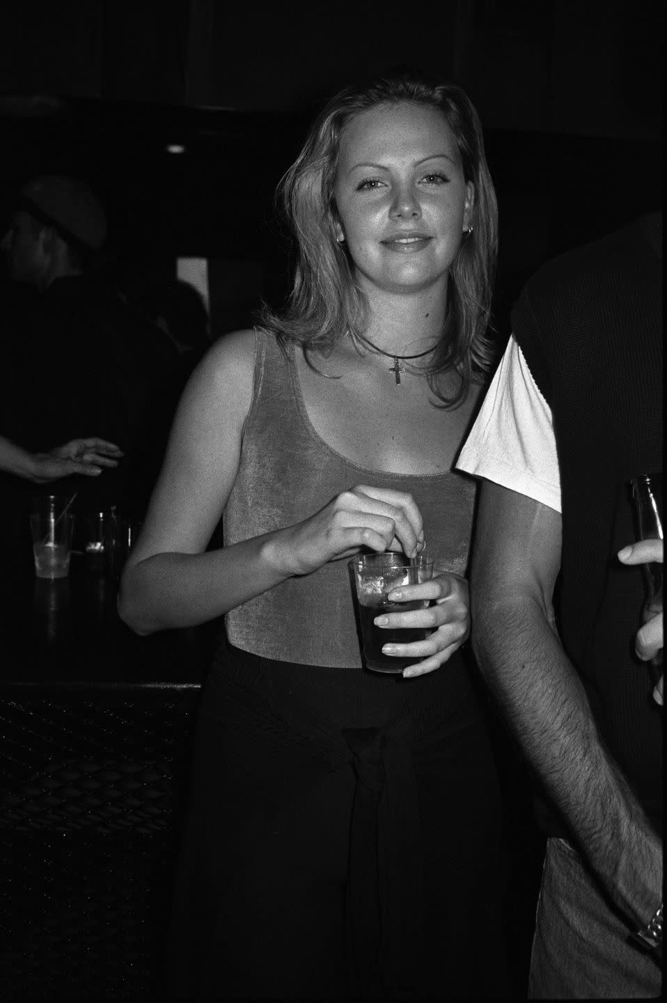 charlize theron attends a cfda party on june 16, 1993