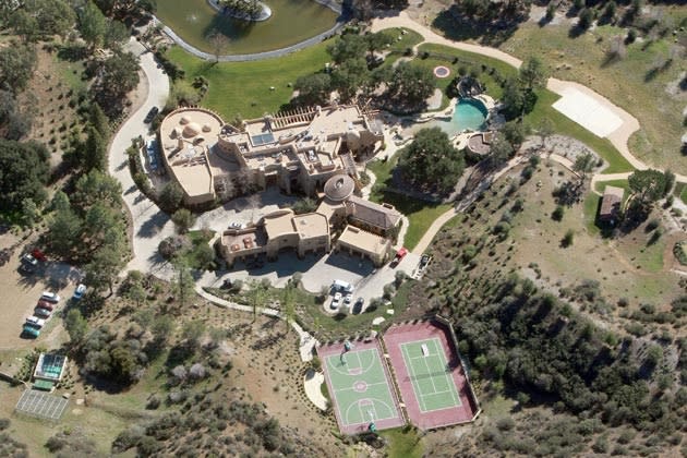 Aerial view of Will Smith's home in Los Angeles, California.