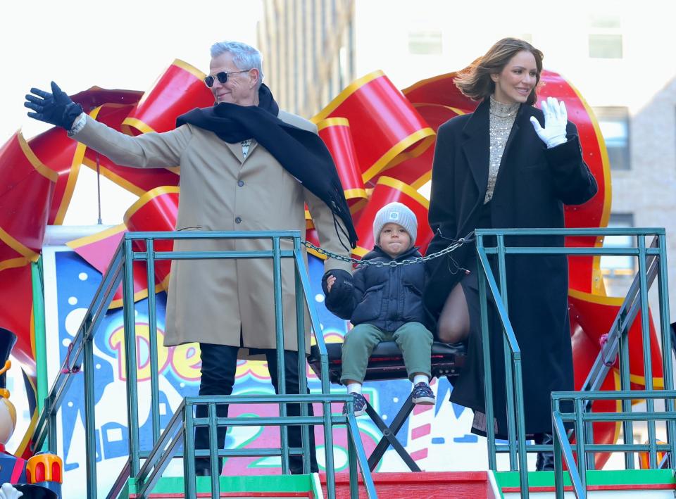 David Foster, Katharine McPhee, and Rennie Foster at the 2023 Macy's Thanksgiving Day Parade.