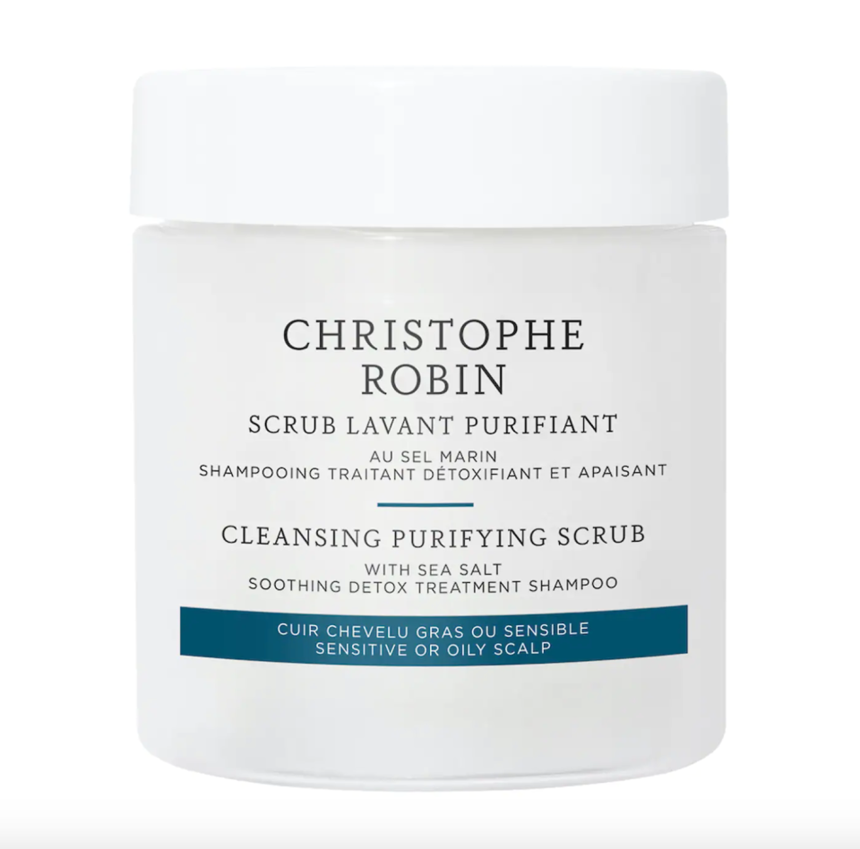 <p><strong>Christophe Robin</strong></p><p>sephora.com</p><p><strong>$53.00</strong></p><p><a href="https://go.redirectingat.com?id=74968X1596630&url=https%3A%2F%2Fwww.sephora.com%2Fproduct%2Fpurifying-scalp-scrub-with-sea-salt-P401452&sref=https%3A%2F%2Fwww.prevention.com%2Fbeauty%2Fhair%2Fg34834022%2Fbest-scalp-scrubs%2F" rel="nofollow noopener" target="_blank" data-ylk="slk:Shop Now" class="link rapid-noclick-resp">Shop Now</a></p><p>Recommended by Marusco, this <strong>two-in-one treatment </strong>acts as both a scalp scrub with sea salt and a shampoo that rids hair of its history of leave-in products. Greasy hair types will appreciate how this scrub reduces oil production while maintaining the right amount of hydration with sweet almond oil. It’s color-safe, too.</p>
