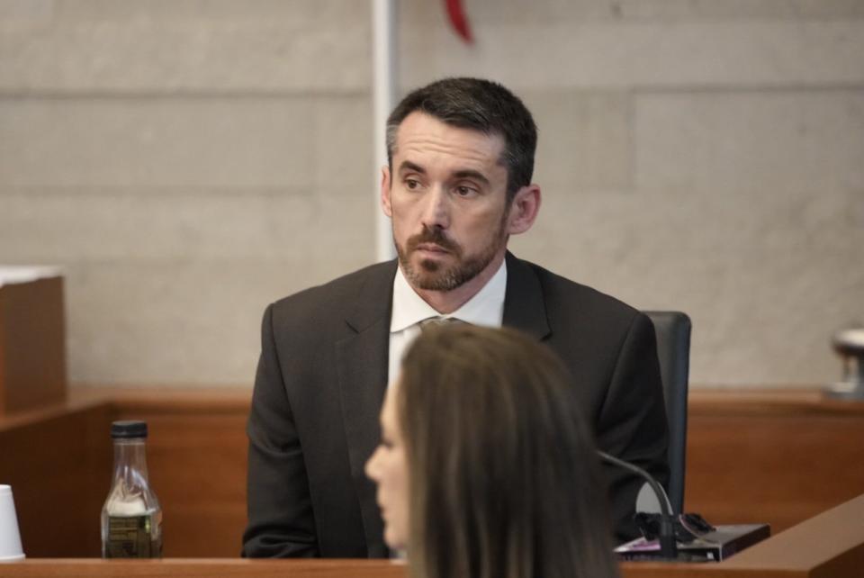 Seth Stoughton, a law professor at the Joseph F. Rice School of Law in South Carolina, testifies in the murder trial of former Franklin County Sheriff's deputy Jason Meade, who is charged in connection with the Dec. 4, 2020, death of 23-year-old Casey Goodson Jr.