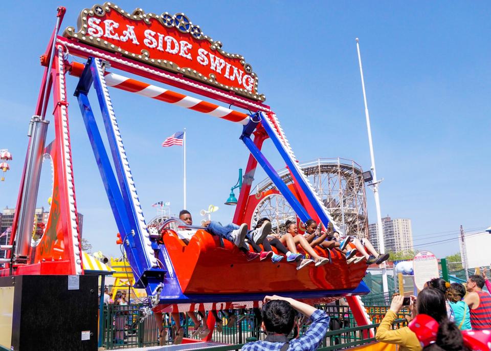 An example of the ride model that will be known as Bernie's Swing once it's installed in Adventureland for the 2022 season.