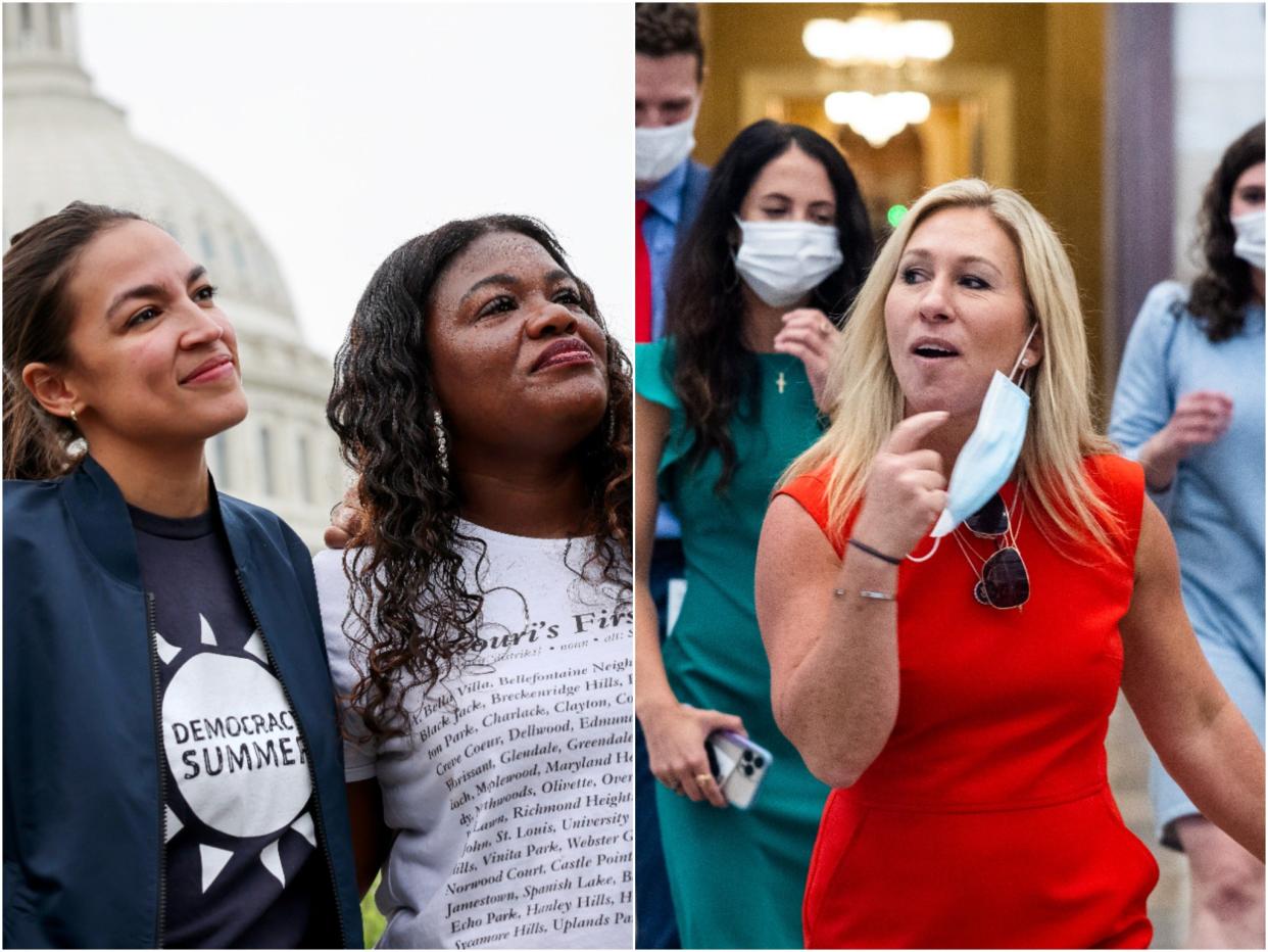 Marjorie Taylor Greene tweeted about the trash left outside the US Capitol after a protest led by “communists” Democratic Reps Cori Bush Alexandria Ocasio-Cortez.  (EPA / Reuters)