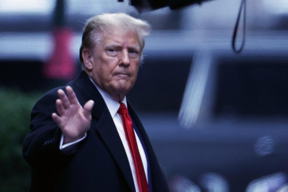 Former US President Donald Trump leaves Trump Tower for Manhattan federal court to attend his defamation trial in New York on January 26, 2024. Lawyers in the trial are expected to give their closing arguments. Writer E. Jean Carroll is seeking more than $10 million in damages for defamation by Trump in a federal court in New York, which has the power only to impose a civil penalty, not a criminal conviction.