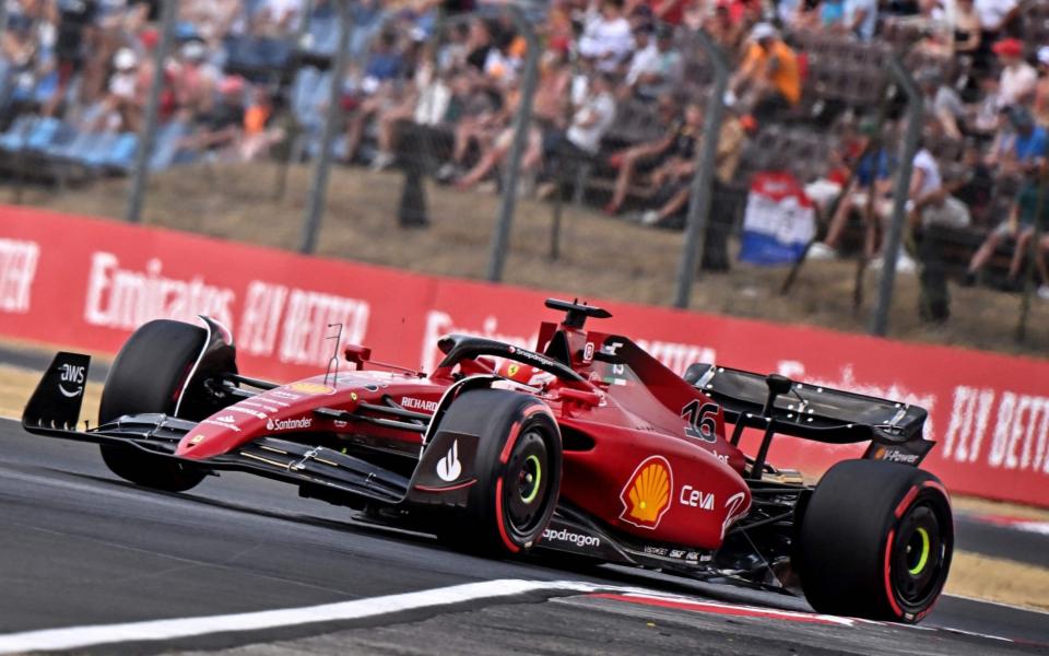 Ferrari driver Charles Leclerc competes during first practice - AFP