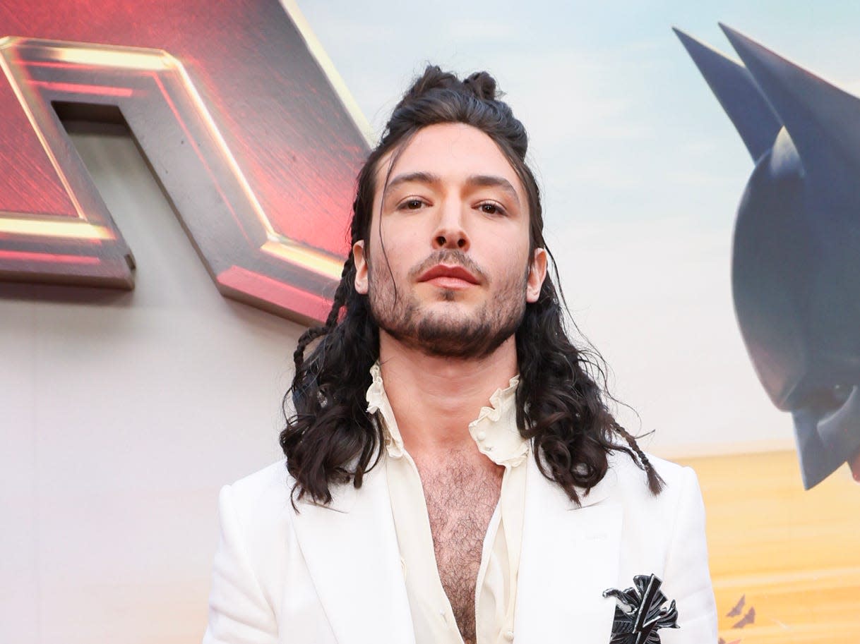 Ezra Miller attends the Los Angeles premiere of Warner Bros. "The Flash" at Ovation Hollywood on June 12, 2023.