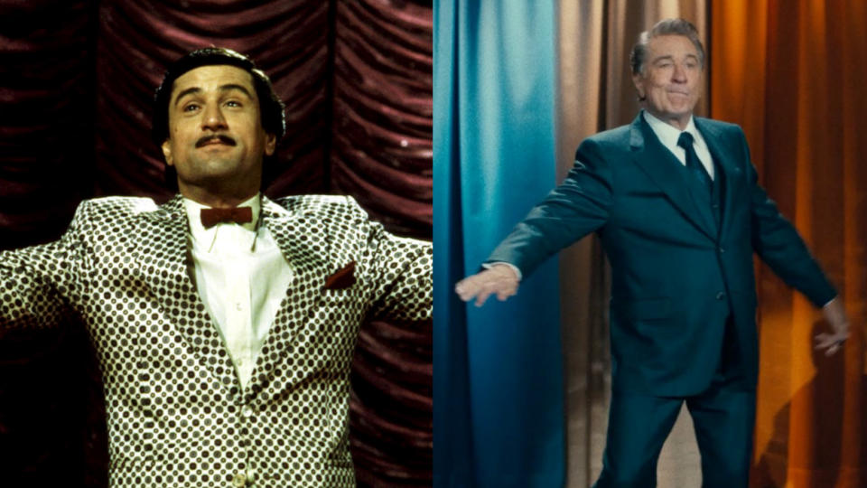 Robert De Niro played an aspiring comedian in 'The King of Comedy', but now plays a veteran of the stage. (Credit: 20th Century Fox/Warner Bros)