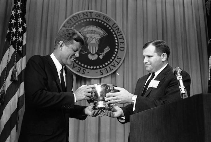 President John F. Kennedy and William Small in 1962