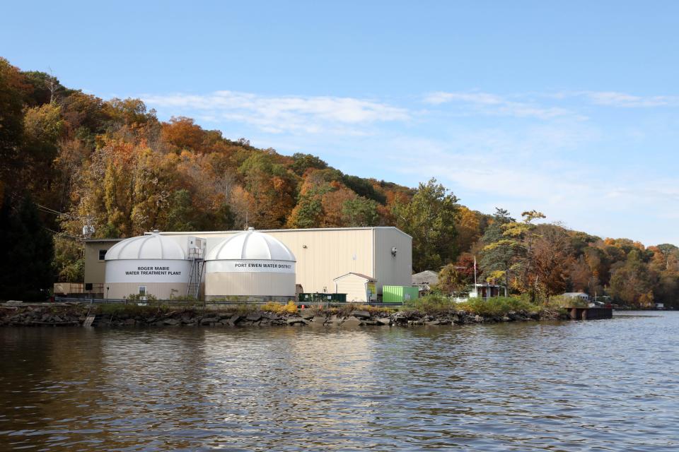 The Port Ewen water treatment plant on the Hudson River in Port Ewen, just south of Kingston, Oct. 25, 2023. This area would be affected by the Coast Guard's decision to redefine the restricted "Port of New York" region for the placement of anchorages for barges in the Hudson. This plan was fought and legislated against earlier.