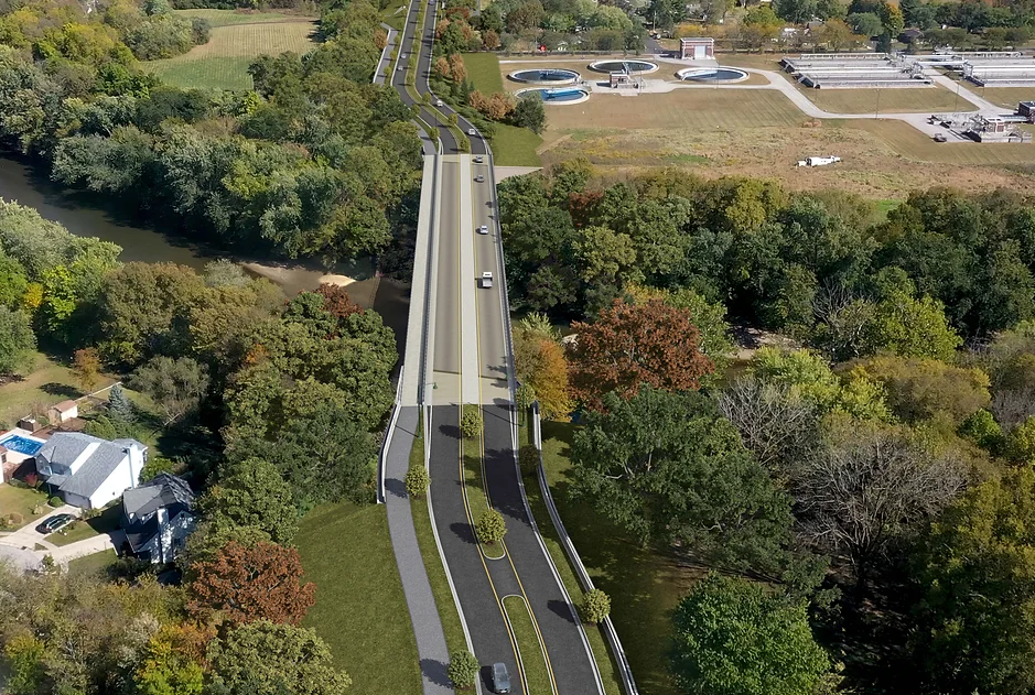 Planned Pleasant Street bridge over the White River in Noblesville.