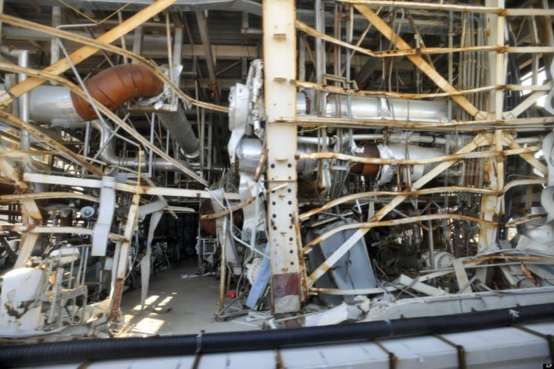 2012年福島第一核電廠全毀的景象（美聯社）