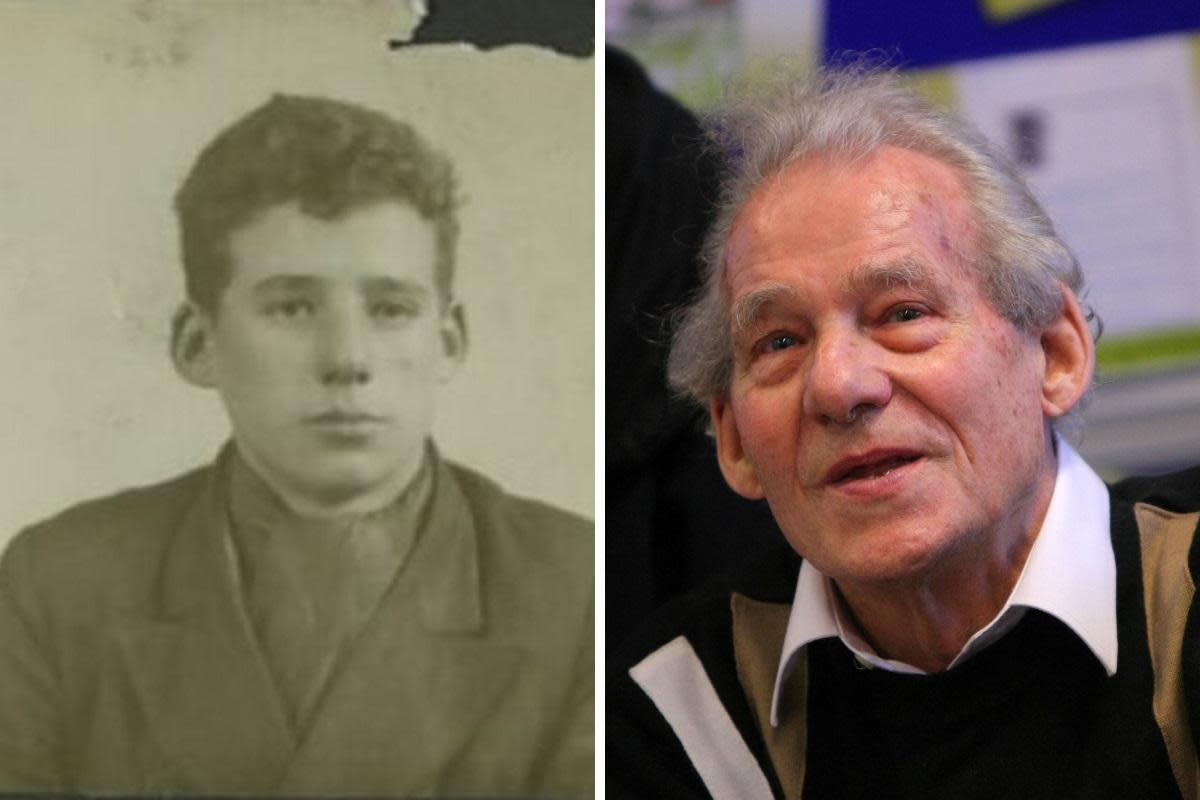 John Hipkin, aged 14, when he signed up for the Merchant Navy, left, and in later years when leading the Shot At Dawn campaign, right <i>(Image: NATIONAL ARCHIVES)</i>