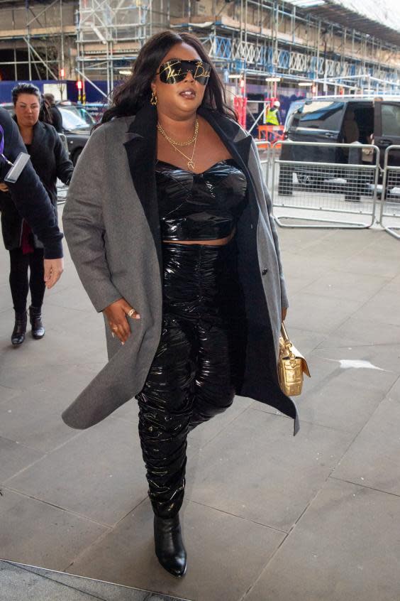 US singer Lizzo arrives at BBC Broadcasting House, London, to perform on Radio 1’s Live Lounge for Clara Amfo (Dominic Lipinski/PA Wire)
