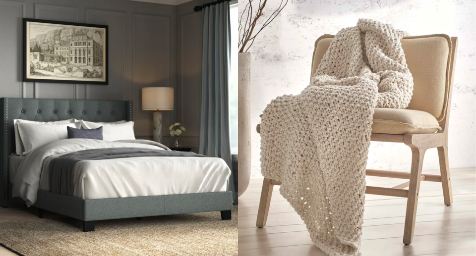 Shop Wayfair&#39;s Boxing Day deals and save up to 70% on home furniture and decor. Images via Wayfair.