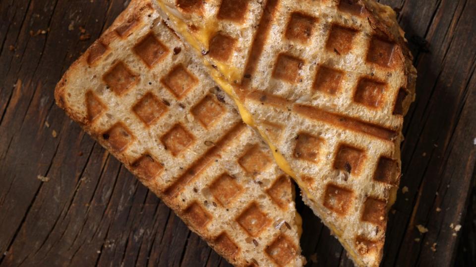 waffle iron grilled cheese sandwich