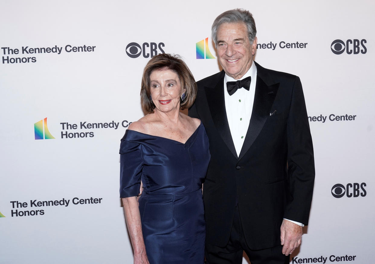 Speaker of the House Nancy Pelosi (D-CA) and her husband Paul Pelosi arrive for the 42nd Annual Kennedy Awards Honors in Washington, U.S., December 8, 2019.      REUTERS/Joshua Roberts