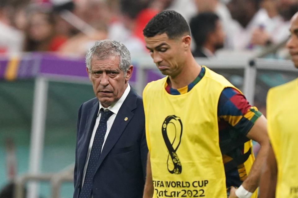 Portugal manager Fernando Santos, left, says Cristiano Ronaldo did not threaten to leave (Mike Egerton/PA) (PA Wire)