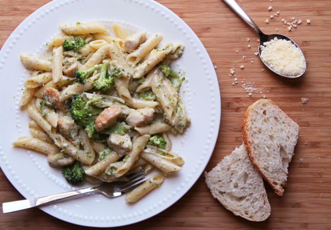 <p>Foody Schmoody Blog</p><p>A chicken broccoli ziti pasta that rivals anything from a fancy restaurant.</p><p><strong>Get the recipe: <a href="https://foodyschmoodyblog.com/restaurant-style-chicken-broccoli-ziti/" rel="nofollow noopener" target="_blank" data-ylk="slk:Restaurant-Style Chicken Broccoli Pasta;elm:context_link;itc:0;sec:content-canvas" class="link rapid-noclick-resp">Restaurant-Style Chicken Broccoli Pasta</a></strong></p>