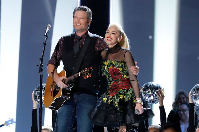 <p>Trae Patton/NBCU Photo Bank/NBCUniversal </p> Blake Shelton and Gwen Stefani