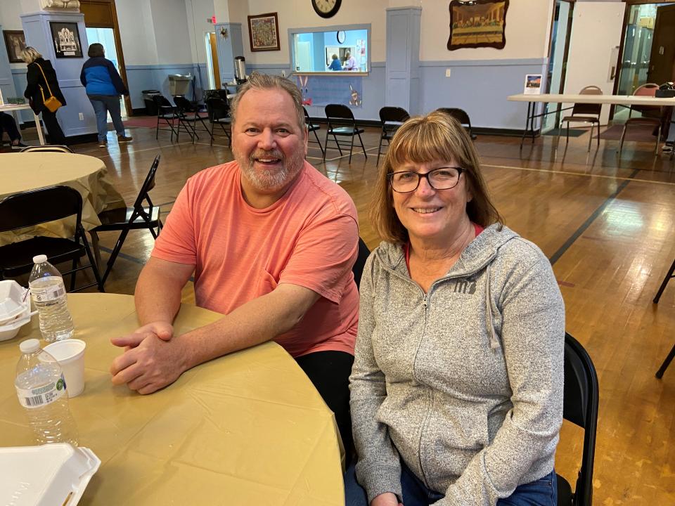 Mary and Richard Nadolski of Wyandotte had a fish dinner at Our Lady of the Scapular Church in Wyandotte.