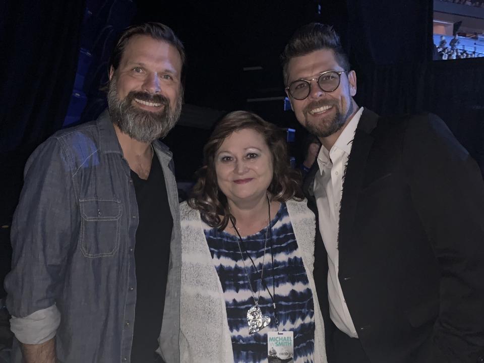 Mac Powell (left), Deb (center), Jason Crabb (right) at Bridgestone Arena in Nashville Country Faith