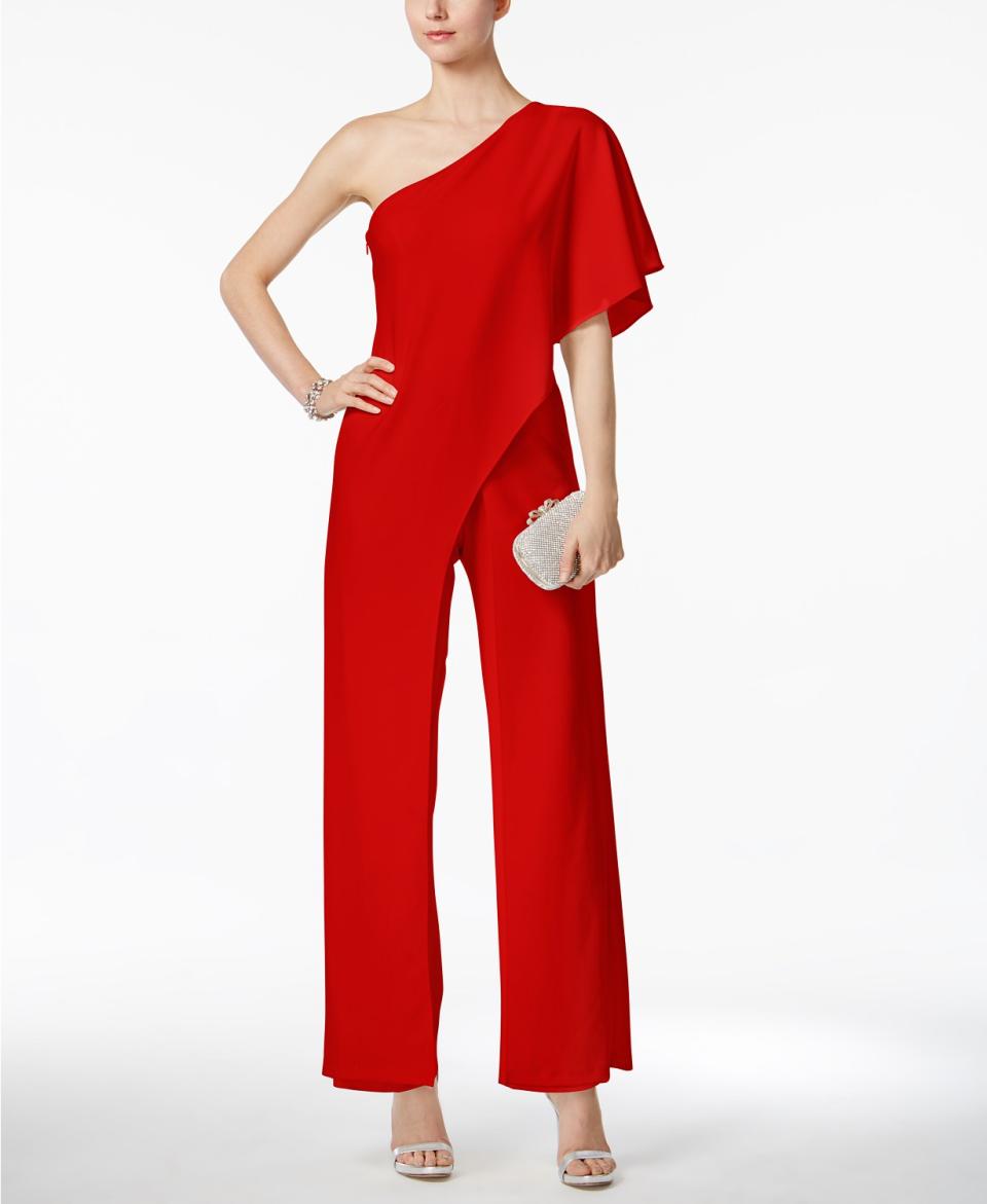 Adrianna Papell One-Shoulder Jumpsuit. (Photo: Macy’s)