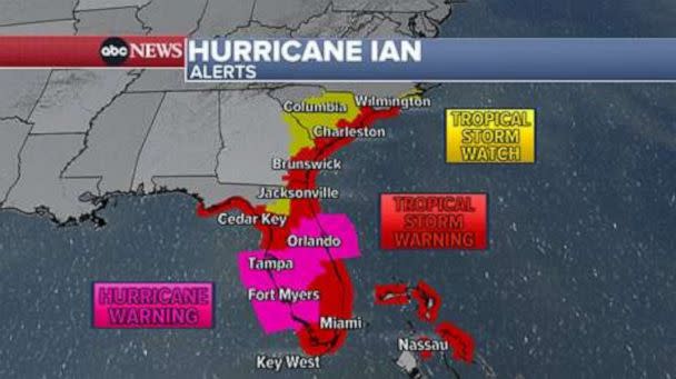 PHOTO: Hurricane Ian alerts (ABC News)