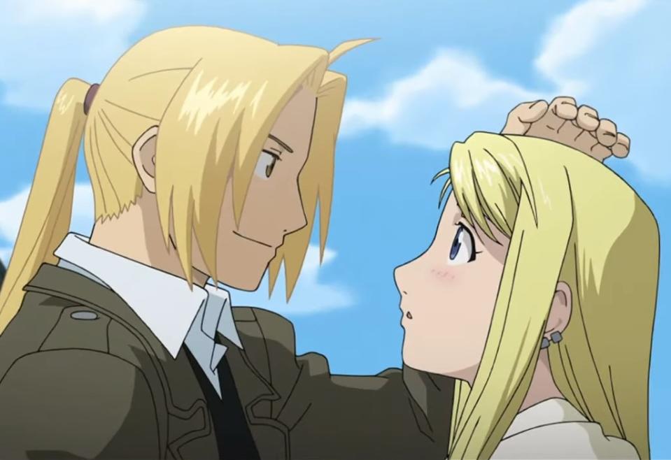 Edward coming in to hug to Winry