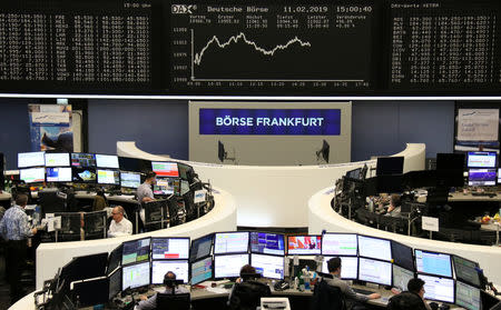 The German share price index DAX graph is pictured at the stock exchange in Frankfurt, Germany, February 11, 2019. REUTERS/Staff