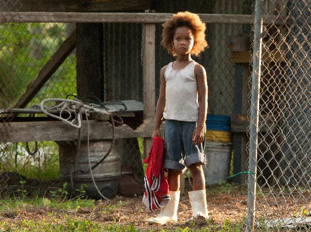 FILE - This film image released by Fox Searchlight Pictures shows Quvenzhane Wallis portraying Hushpuppy in a scene from, "Beasts of the Southern Wild." "Flight," "Django Unchained," "Beasts of the Southern Wild," "Red Tails" and "Tyler Perry's Good Deeds" are up for the outstanding motion picture trophy at the 44th annual NAACP Image Awards. (AP Photo/Fox Searchlight Pictures, Mary Cybulski)