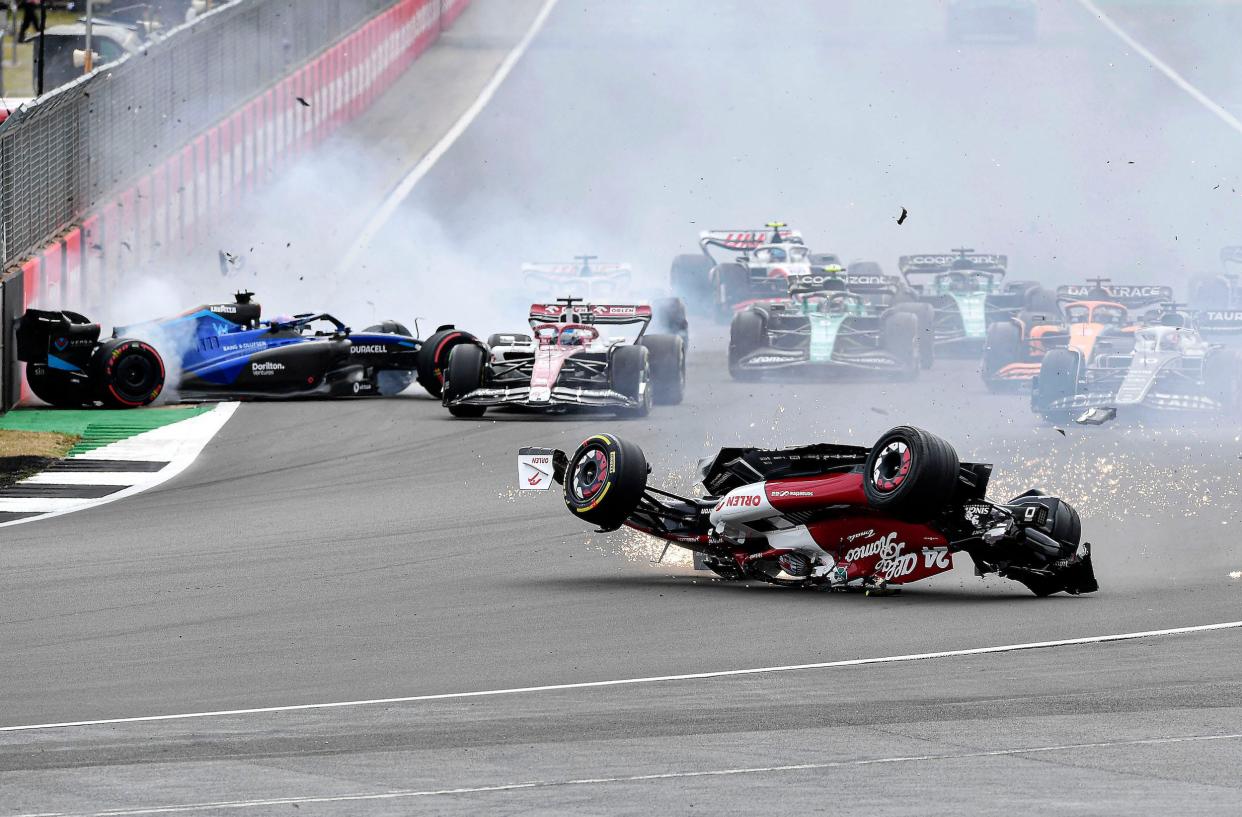 Zhou Guanyu crash at the British Grand Prix.