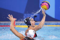 <p>Rachel Fattal of Team United States in action during the Women's Quarterfinal match between Canada and the United States on day eleven of the Tokyo 2020 Olympic Games at Tatsumi Water Polo Centre on August 03, 2021 in Tokyo, Japan. (Photo by Harry How/Getty Images)</p> 