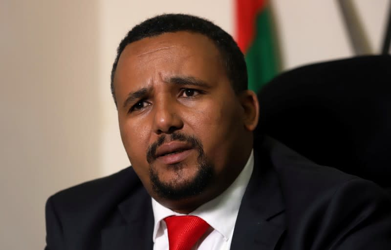 Jawar Mohammed, an Oromo activist and leader of the Oromo protest speaks during a Reuters interview at his house in Addis Ababa