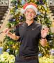 <p>Wells Adams gets ready to hit the links at the Hilton Grand Vacations Tournament of Champions —which will take place Jan. 20-23, 2022 —at a media day in Orlando. </p>