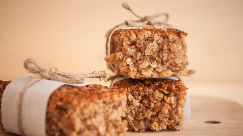 oatmeal bars tied with twine