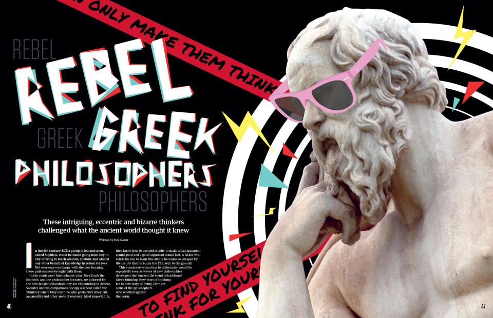 Rebel Greek Philosophers feature spread, All About History 128