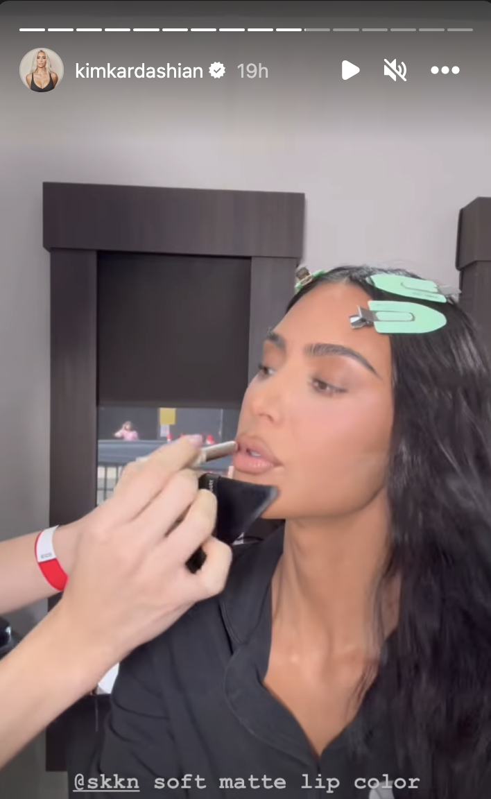 Kim Kardashian shares getting ready videos on her Instagram Story.