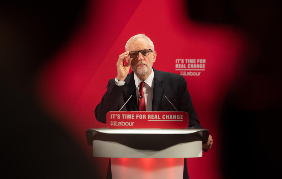 Labour Party leader Jeremy Corbyn at the launch of the Labour Party race and faith manifesto at the Bernie Grant Arts Centre, north London.