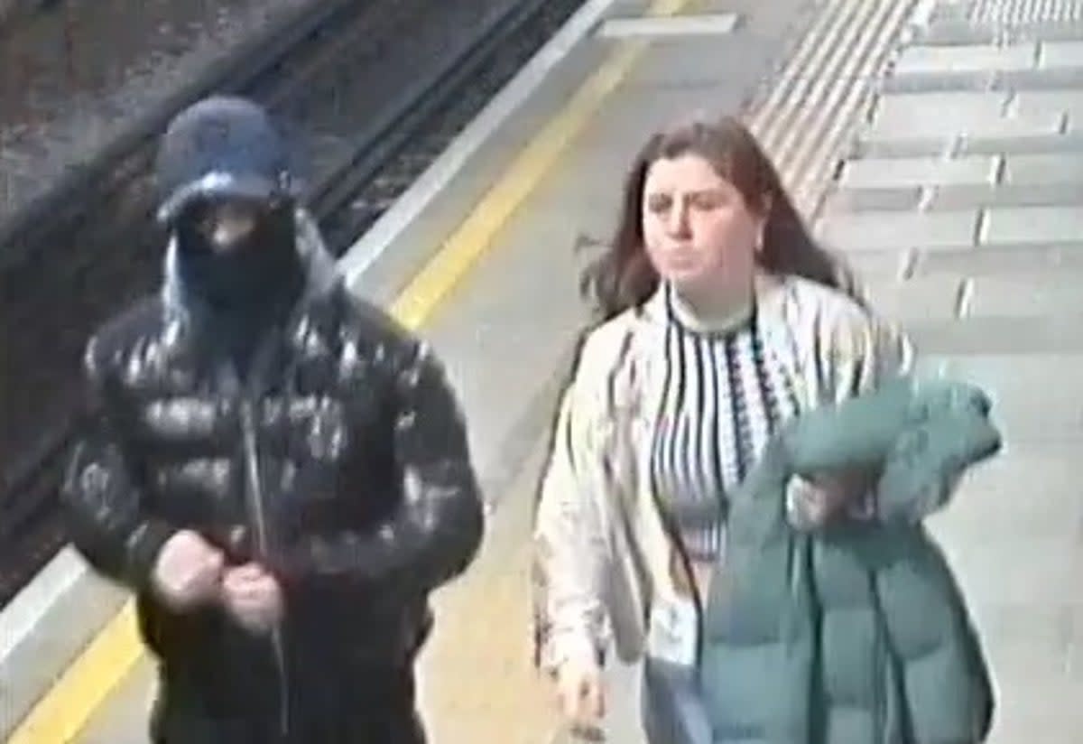 BTP has released CCTV images of people they want to speak to after a 'corrosive substance' was thrown at a Tube station (British Transport Police)