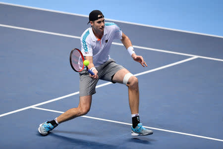 Tennis - ATP Finals - The O2, London, Britain - November 16, 2018 John Isner of the U.S. in action during his group stage match against Germany's Alexander Zverev Action Images via Reuters/Tony O'Brien