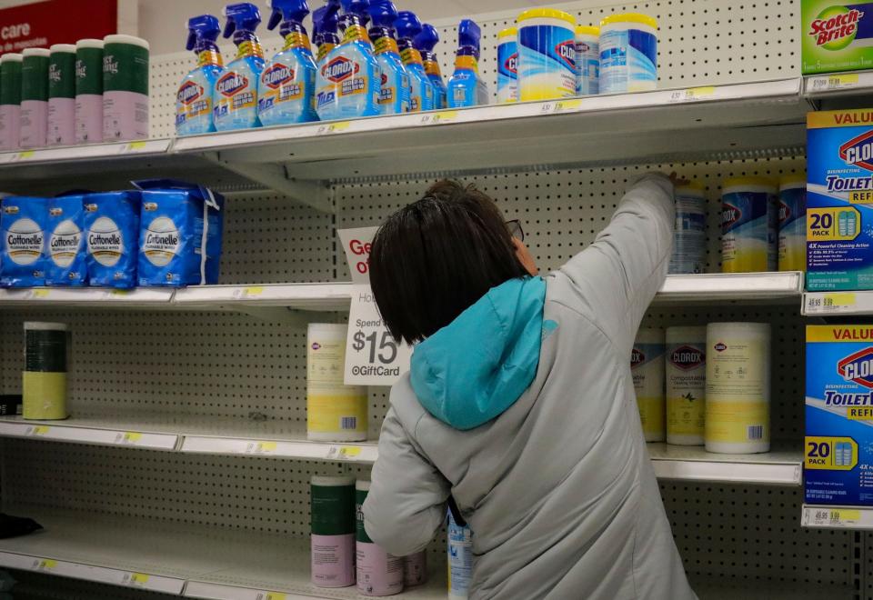 clorox lysol store shelves