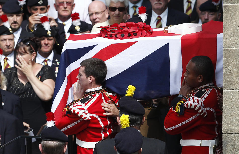 Thousands attended Lee Rigby's funeral. (PA)