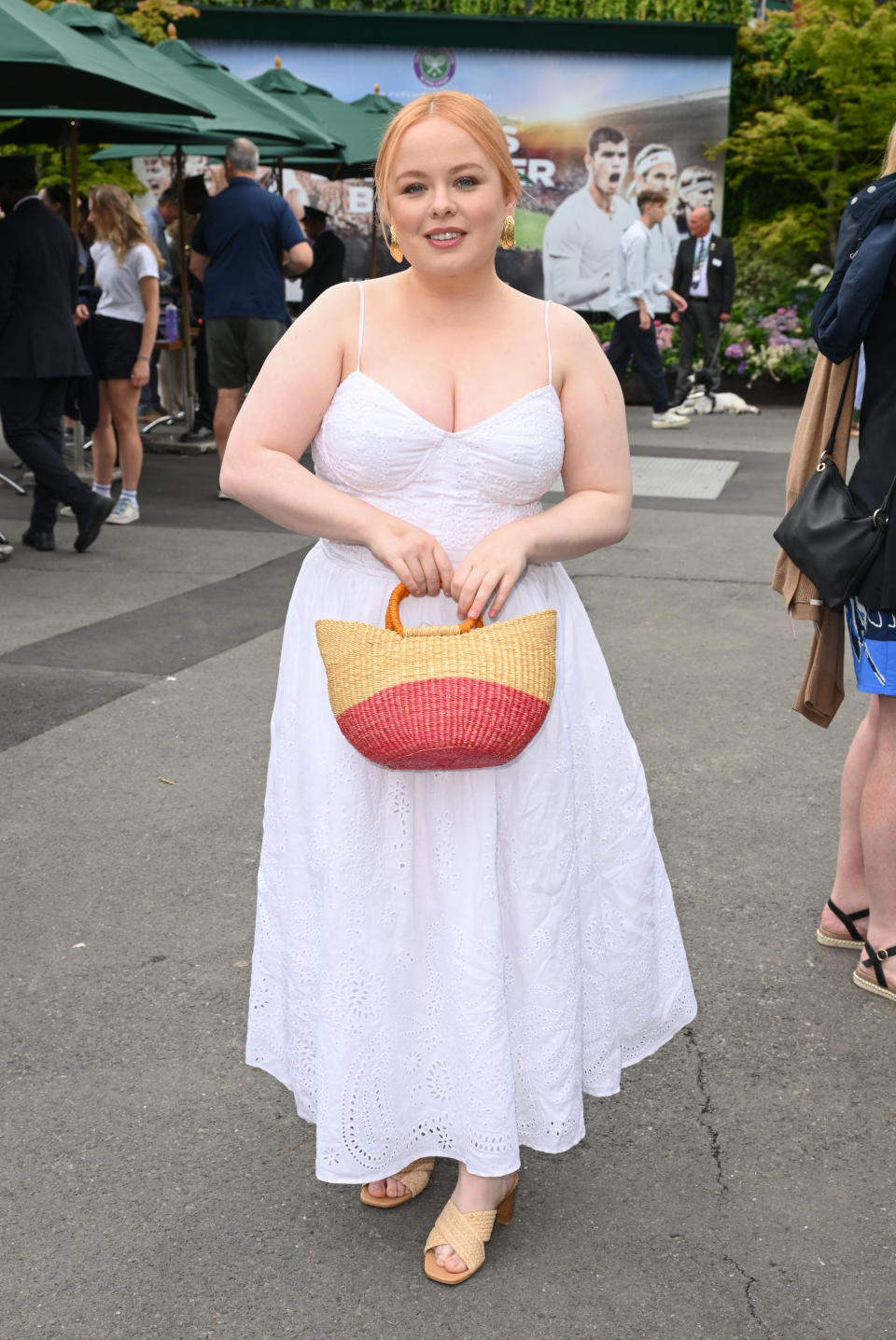 Nicola Coughlan attends day seven of the Wimbledon Tennis Championships at the All England Lawn Tennis and Croquet Club on July 09, 2023 in London, England. (Photo by Karwai Tang/WireImage)