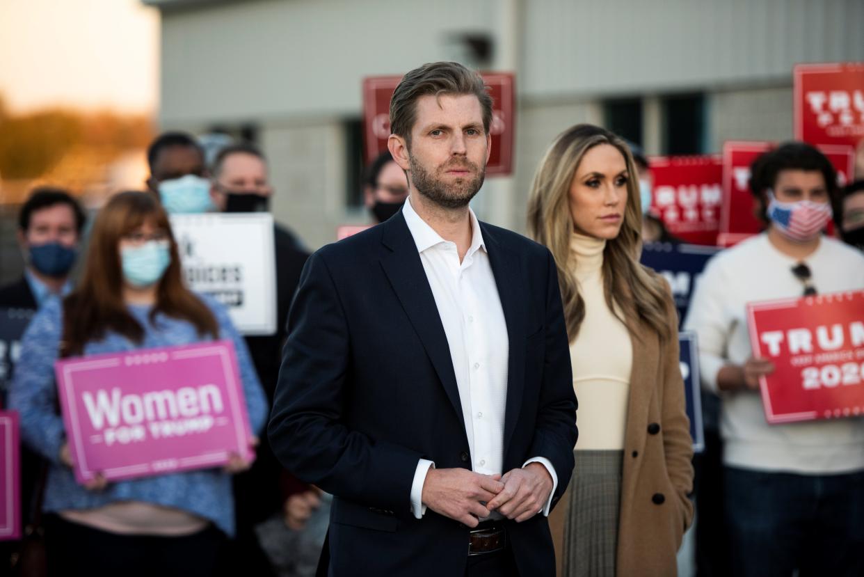 <p>File image: Lara Trump and her husband, Eric Trump, were deeply involved in political work during Donald Trump’s tenure as the president     </p> (Reuters)