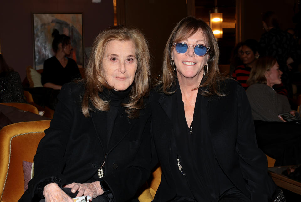 NEW YORK, NEW YORK - NOVEMBER 16: (L-R) Paula Weinstein and Jane Rosenthal, wearing CHANEL, attend as CHANEL and Tribeca host a 'Through Her Lens Conversation' with Patty Jenkins and Zazie Beetz, exploring the importance of empowering women in film at Fouquet's New York on November 16, 2023 in New York City. (Photo by Dimitrios Kambouris/WireImage)